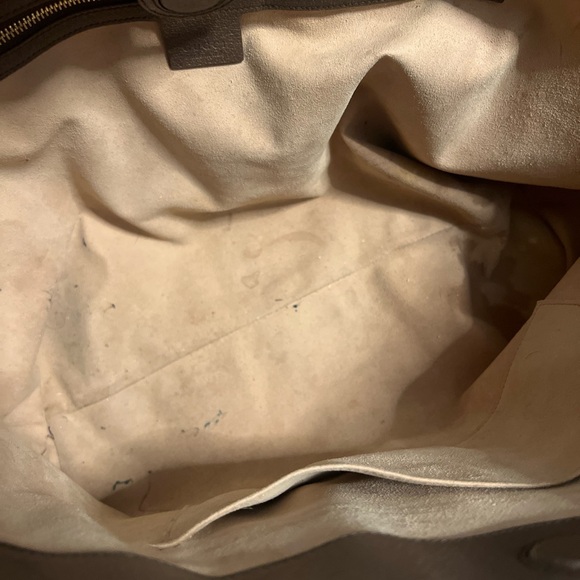 Gucci Brown GG Canvas Tote with Signature Green-Red Stripe - Picture 8 of 12